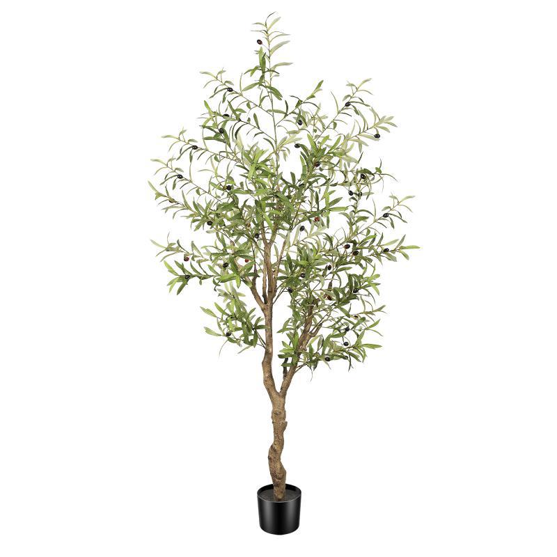 FEELEAD Artificial Olive Tree 6ft -Tall Fake Potte