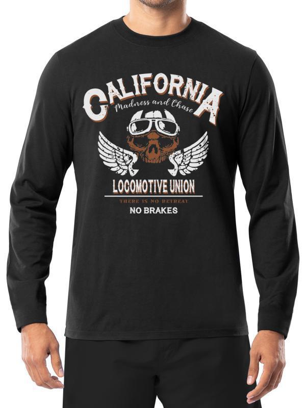 KESIHAN Men's Graphic Shirts Long Sleeve Printed Design T Shirt Round Neck Casual Tee Top